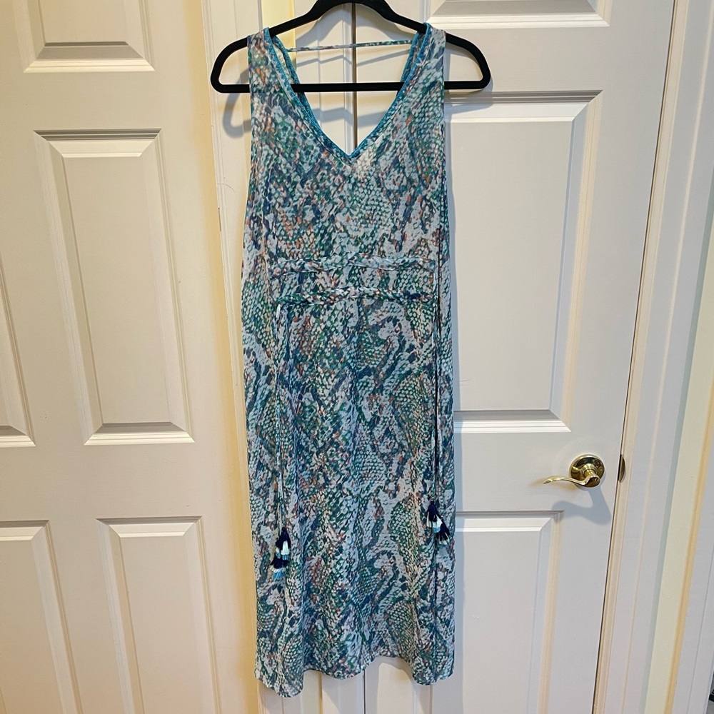 Ramy Brook Blue And Green Chiffon Printed Medina Dress